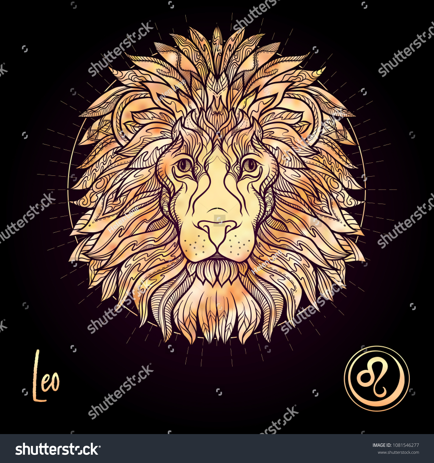 Leo Lion Zodiac Sign Astrological Horoscope Royalty Free Stock Vector 1081546277 9068