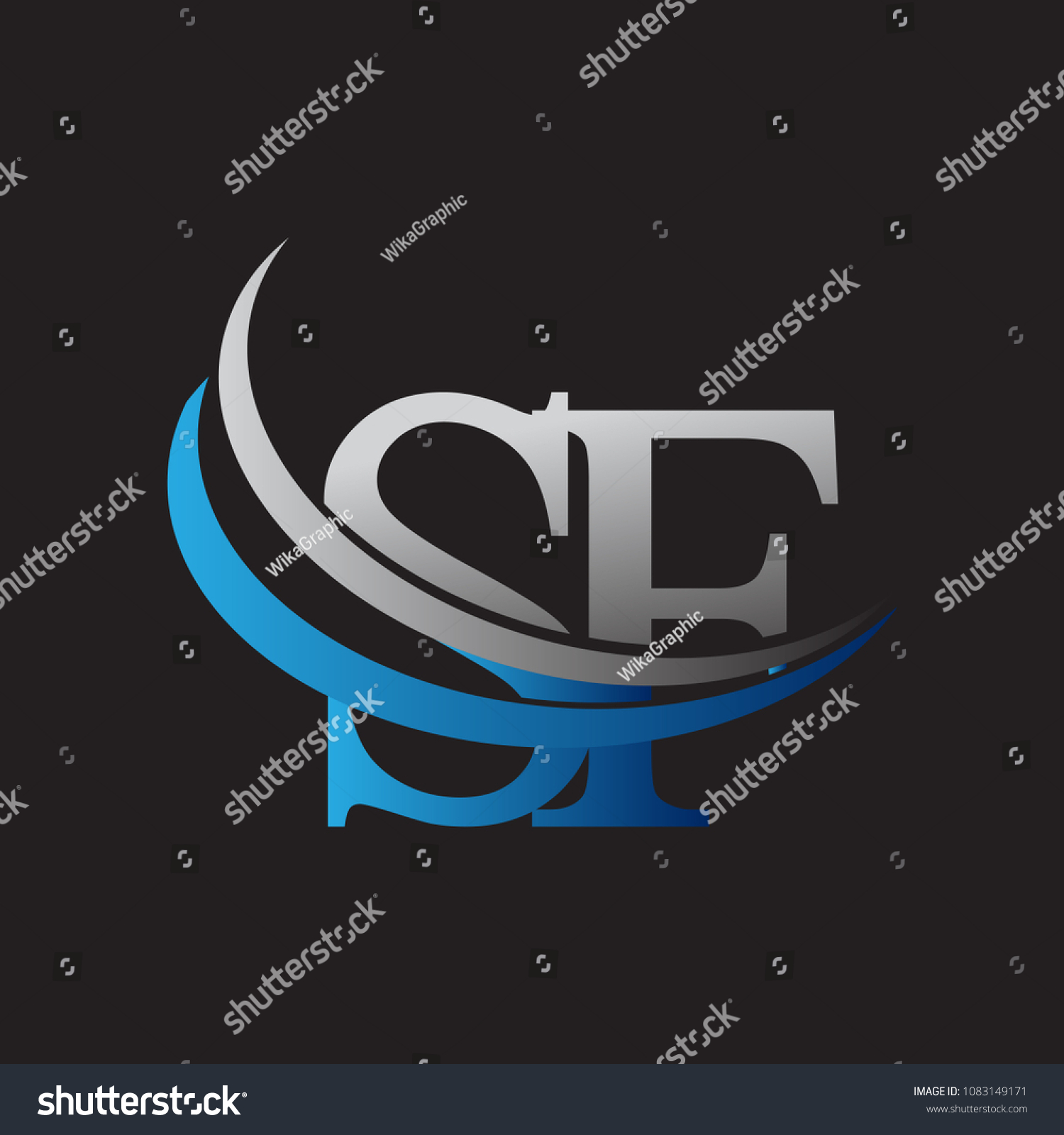 initial letter SF logotype company name colored - Royalty Free Stock ...