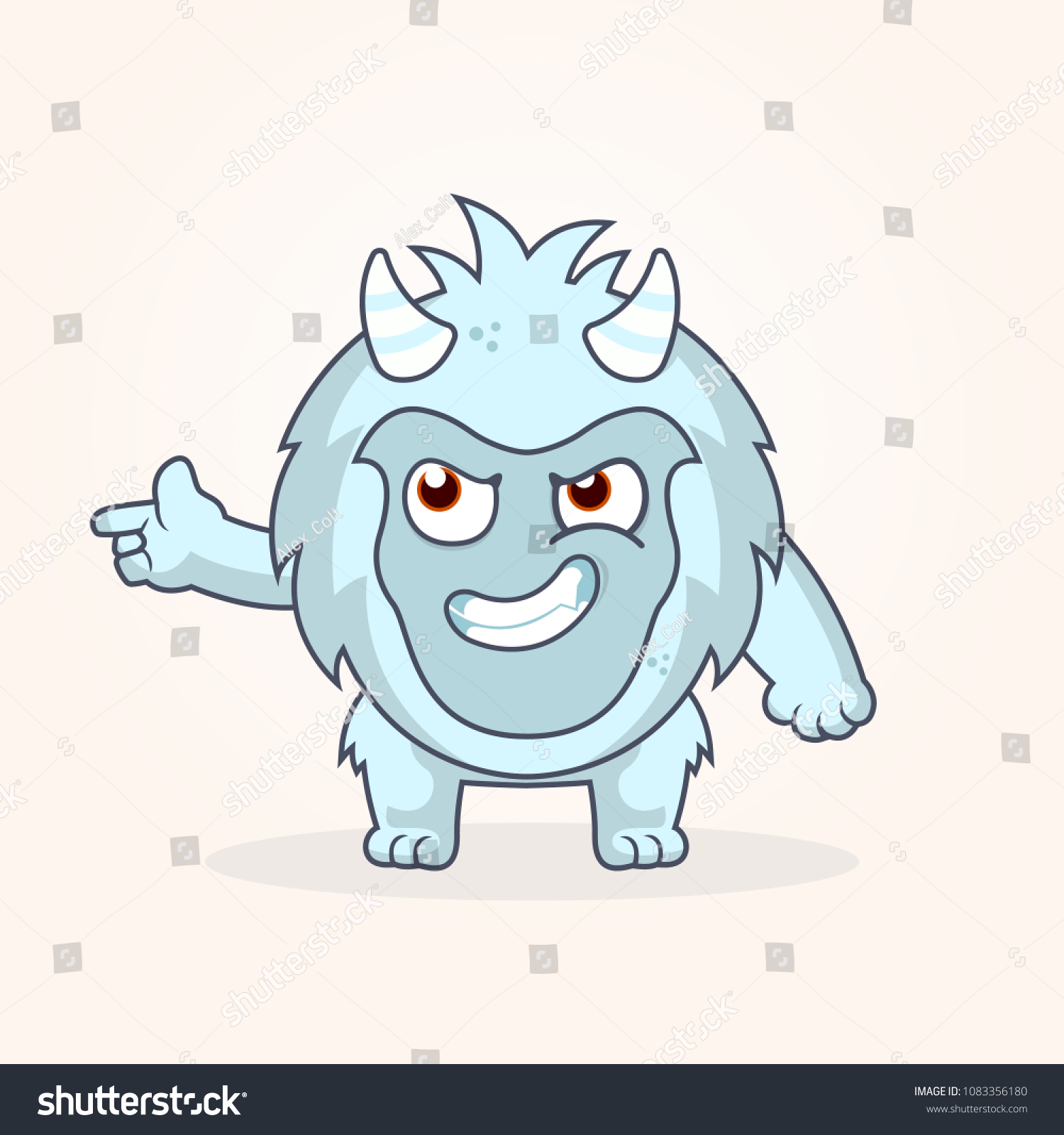 Cute cartoon Yetti. Proud monster illustration - Royalty Free Stock ...