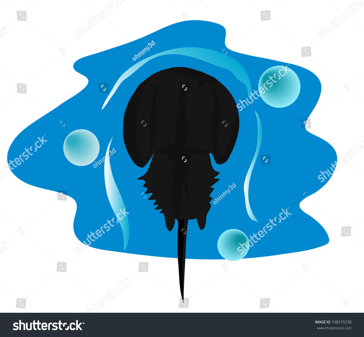 Vector Horseshoe crab shell. Royalty Free Stock Vector 108379238