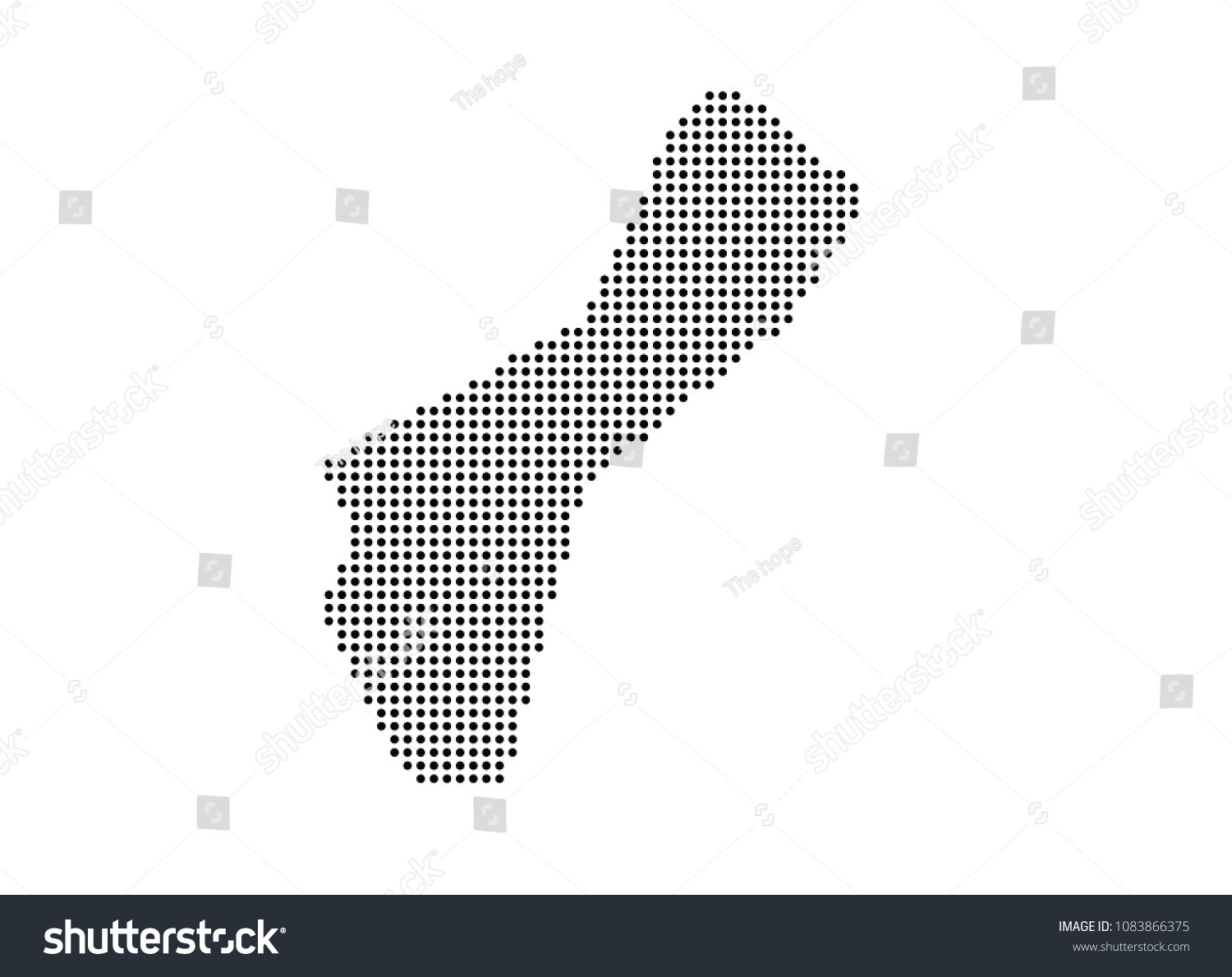 Guam map vector. map dotted silhouette with - Royalty Free Stock Vector ...