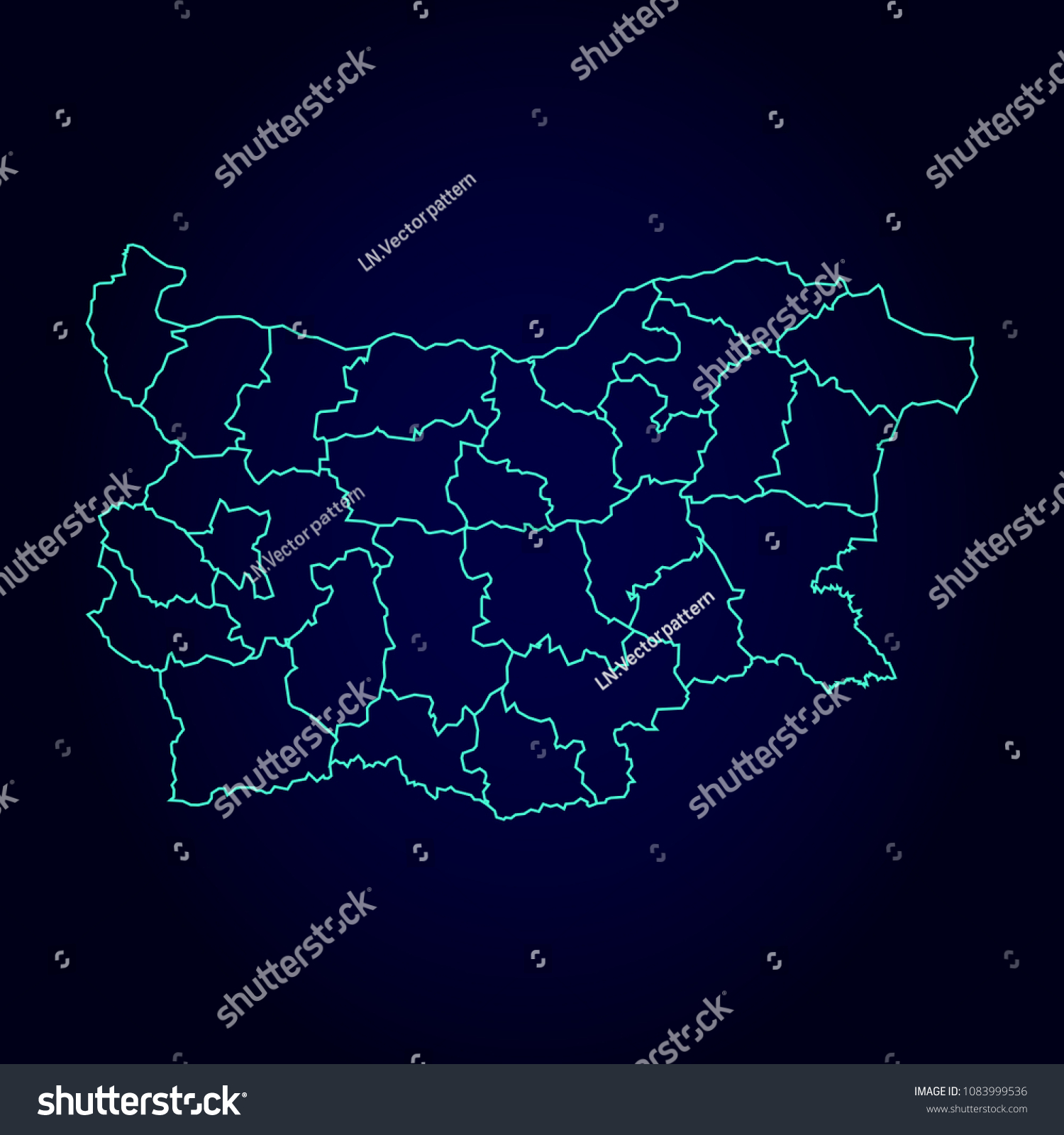 Bulgaria region map: Detailed map of Bulgaria - Royalty Free Stock ...