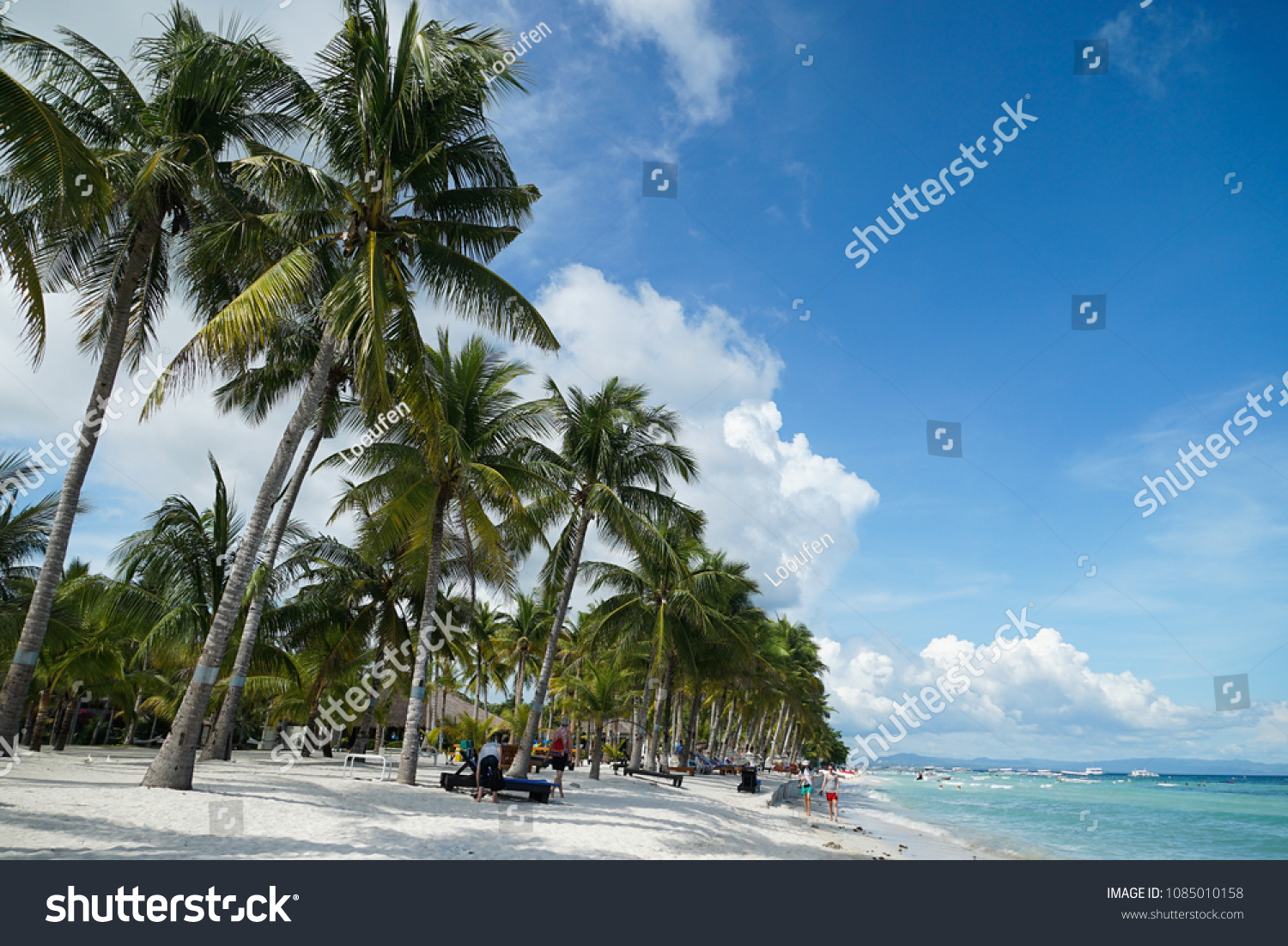 Palm trees on the beach, the island of the Philippines #1085010158