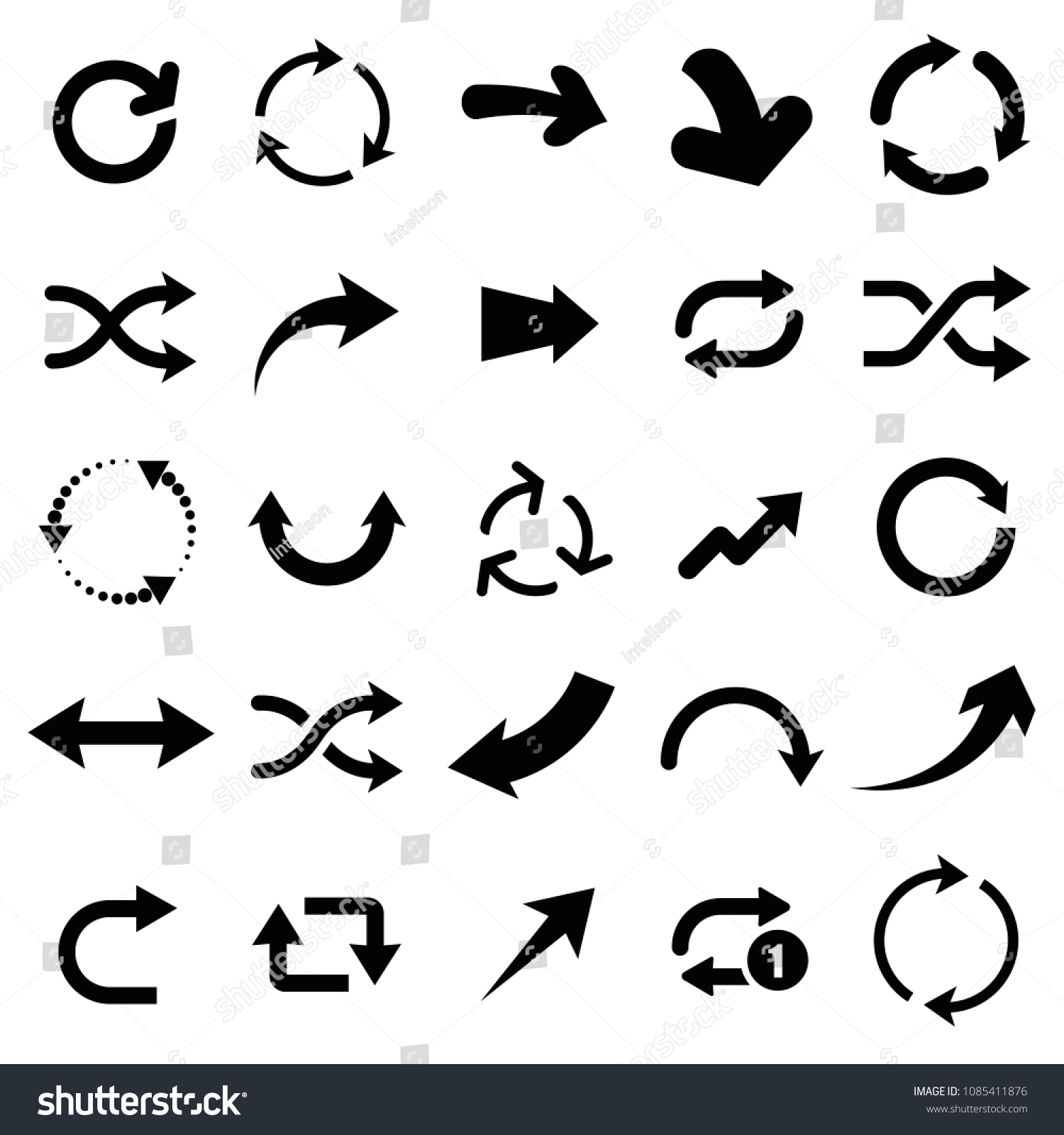Set of arrow icons. - stock vector. #1085411876