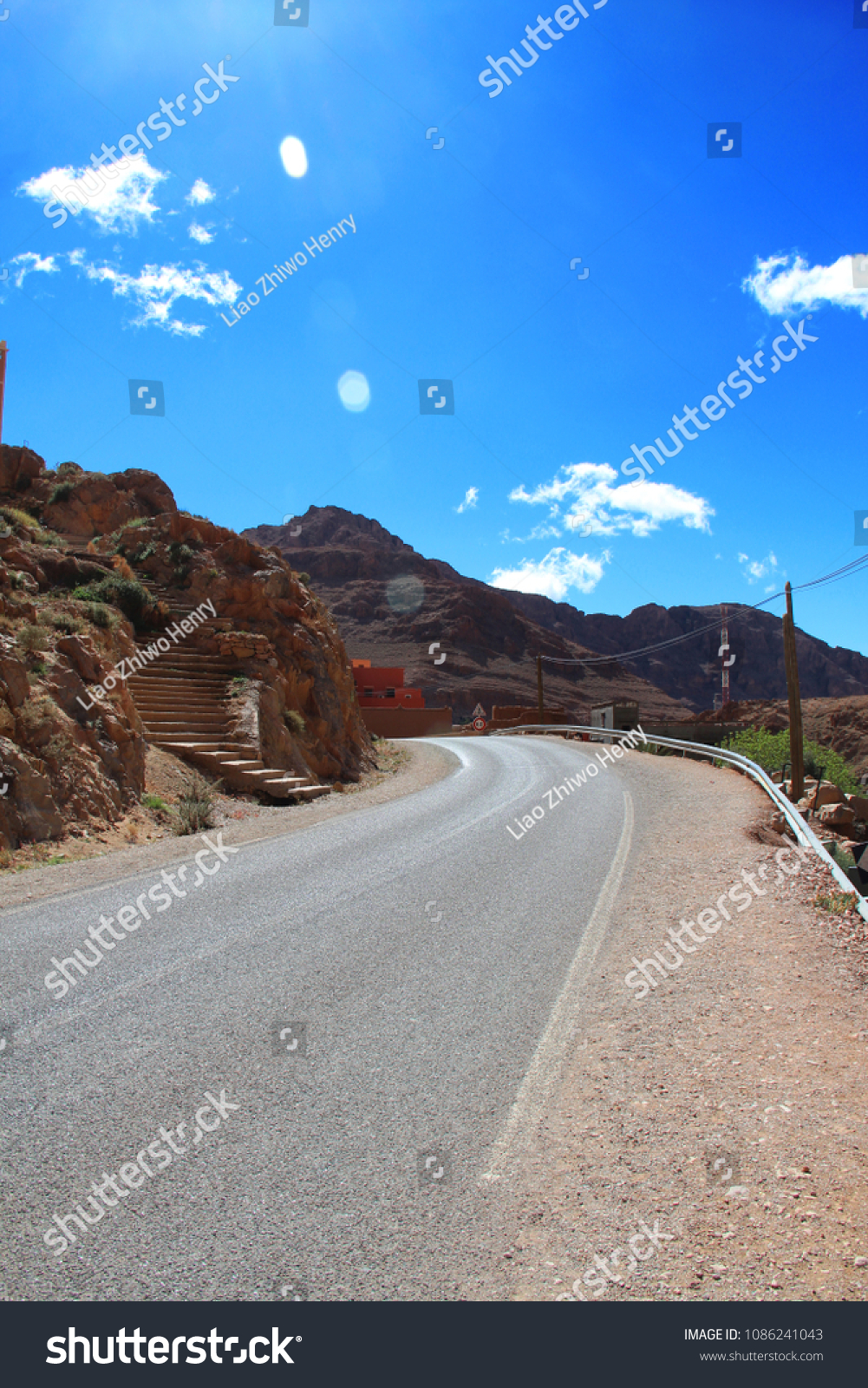 The roads and landscape around the Todgha Gorges (Todgha Gorges, Morocco) #1086241043