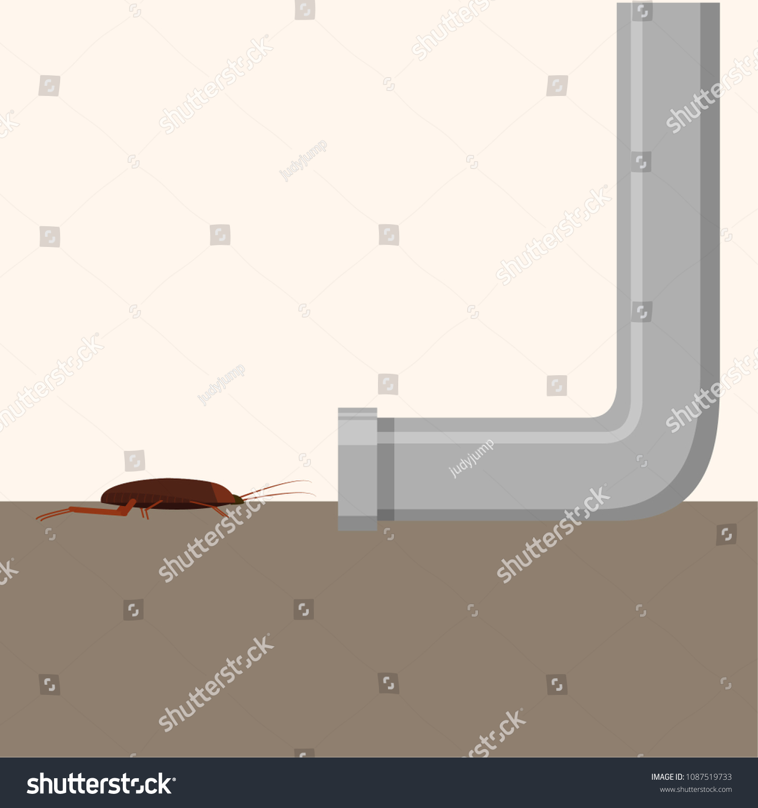 Drainage and cockroach vector. free space for - Royalty Free Stock ...