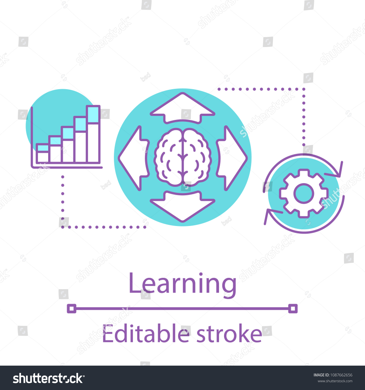 Learning concept icon. Thinking process. Broaden - Royalty Free Stock ...