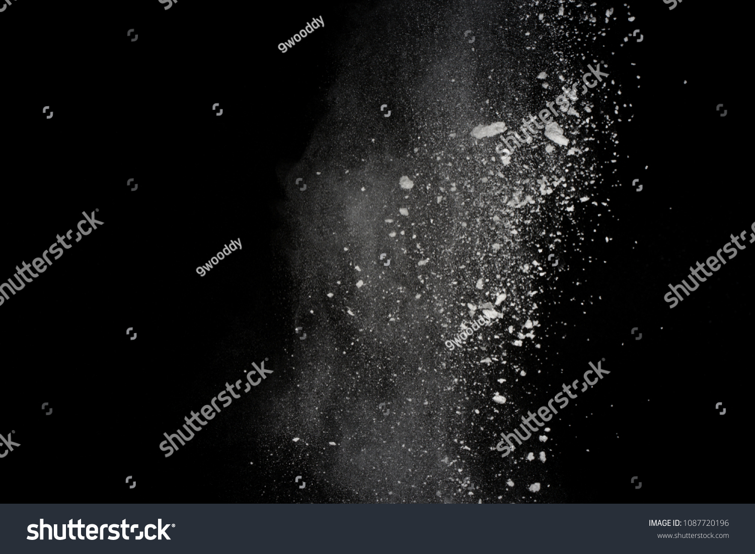 The explosion and splash of color powder. Abstract color powder explosion on black background. Abstract Freeze motion of color powder splash. #1087720196