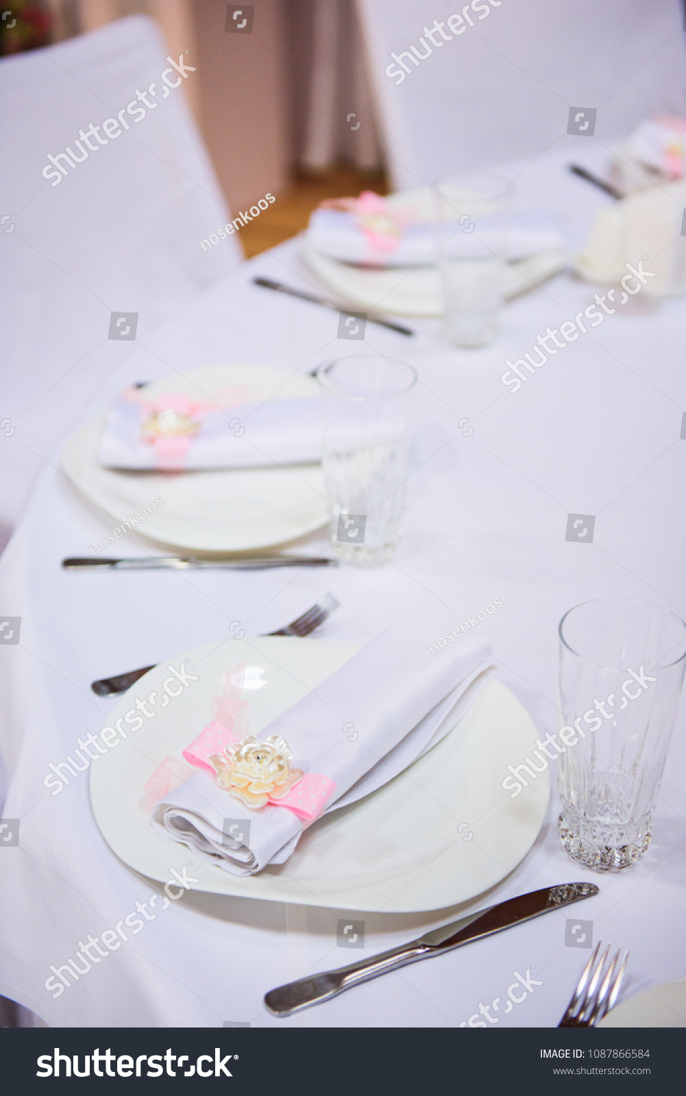 a beautifully decorated banquet table. Celebration. #1087866584