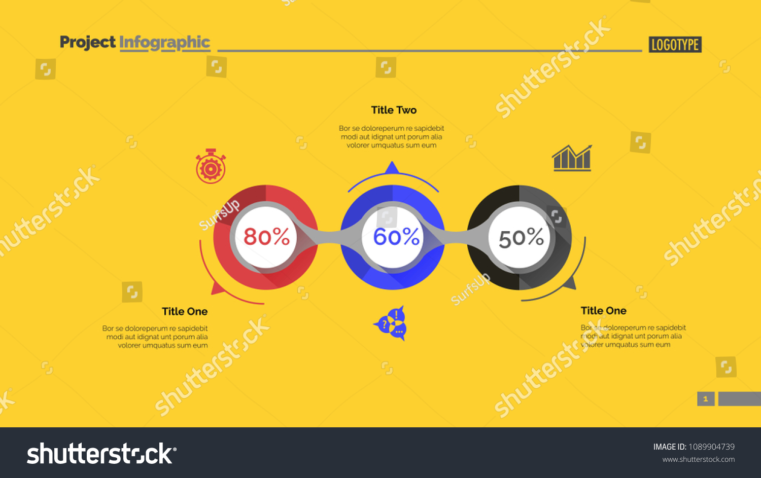 Implementation infographics slide template. - Royalty Free Stock Vector ...