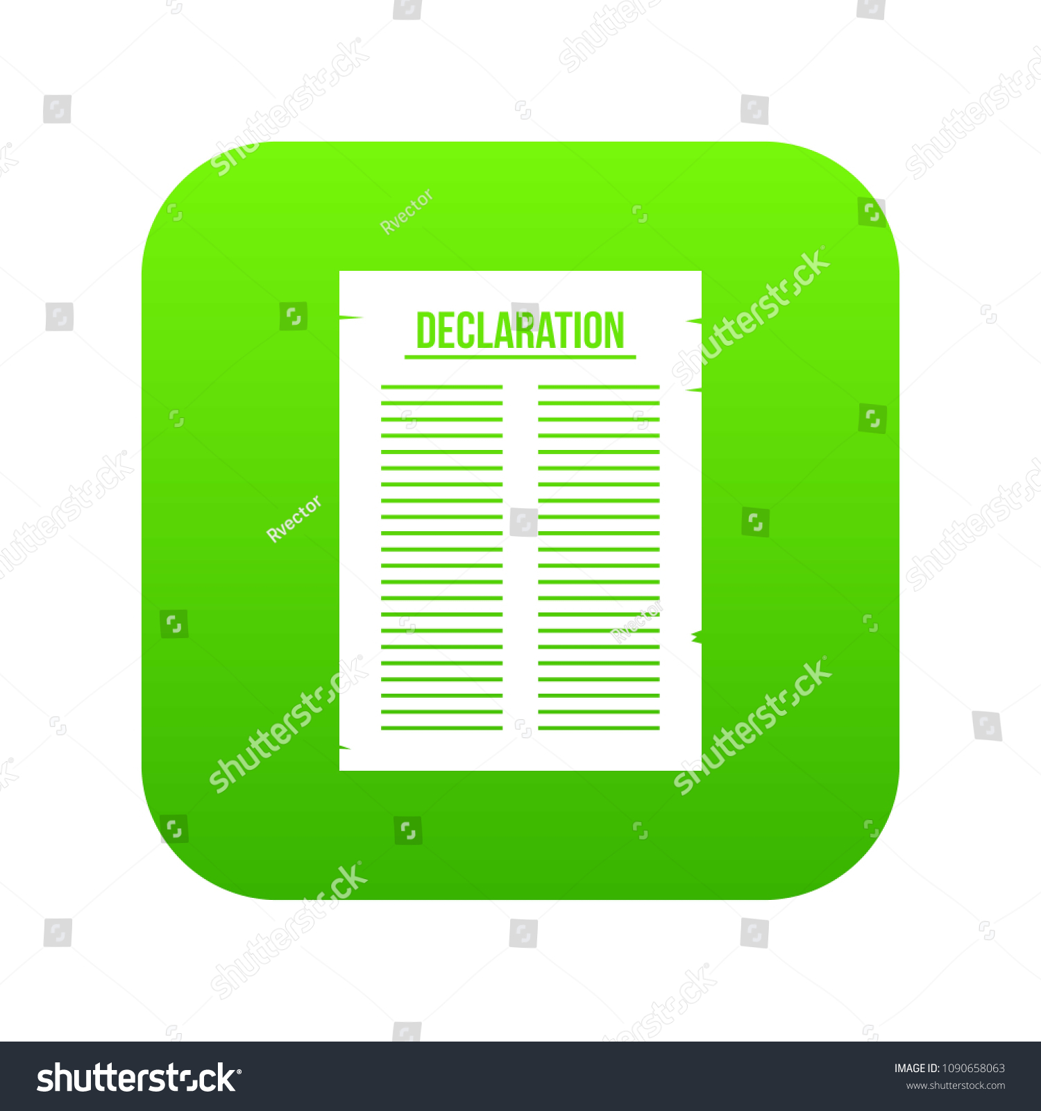 Declaration of independence icon digital green for any design isolated on white vector illustration #1090658063