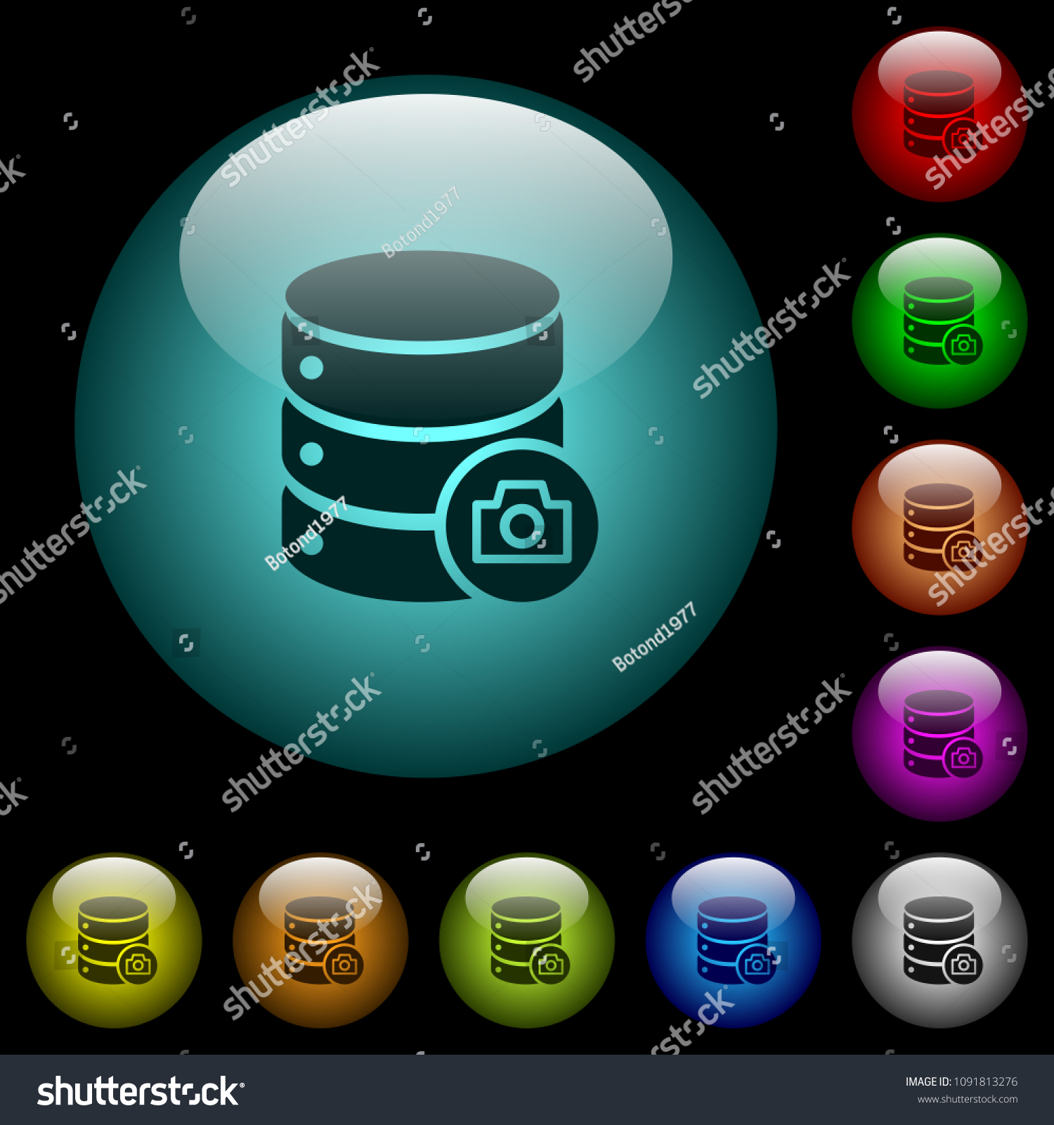 Database snapshot icons in color illuminated - Royalty Free Stock ...