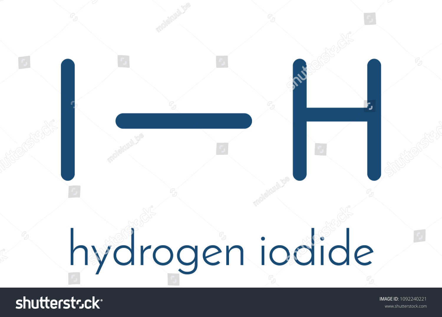 Hydrogen iodide (HI) molecule. Skeletal formula. - Royalty Free Stock ...