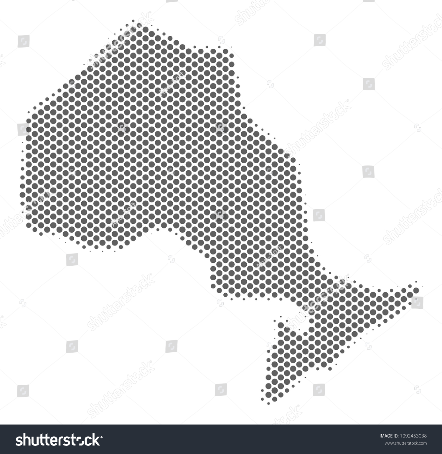 Schematic Ontario Province map. Vector halftone - Royalty Free Stock ...