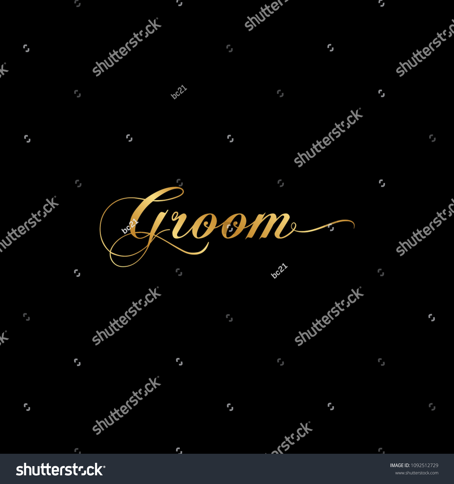 calligraphy, gold script word: groom - Royalty Free Stock Vector ...