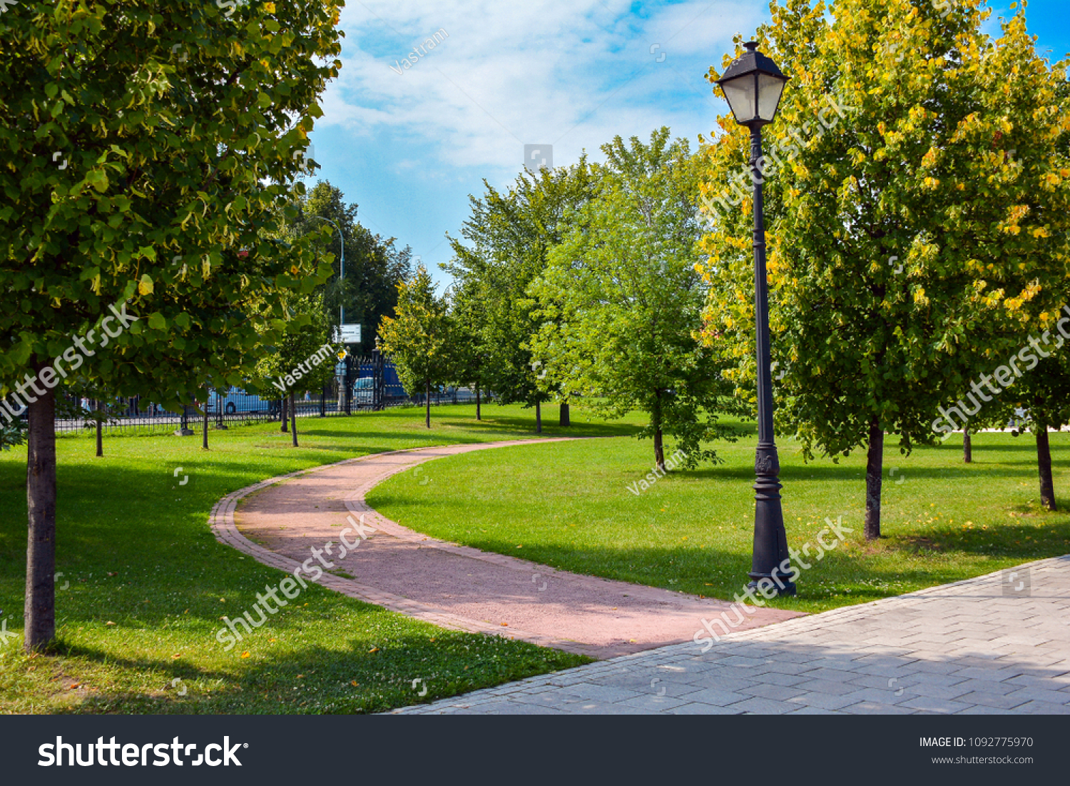 Alley in park Tsaritsyno at summer time #1092775970