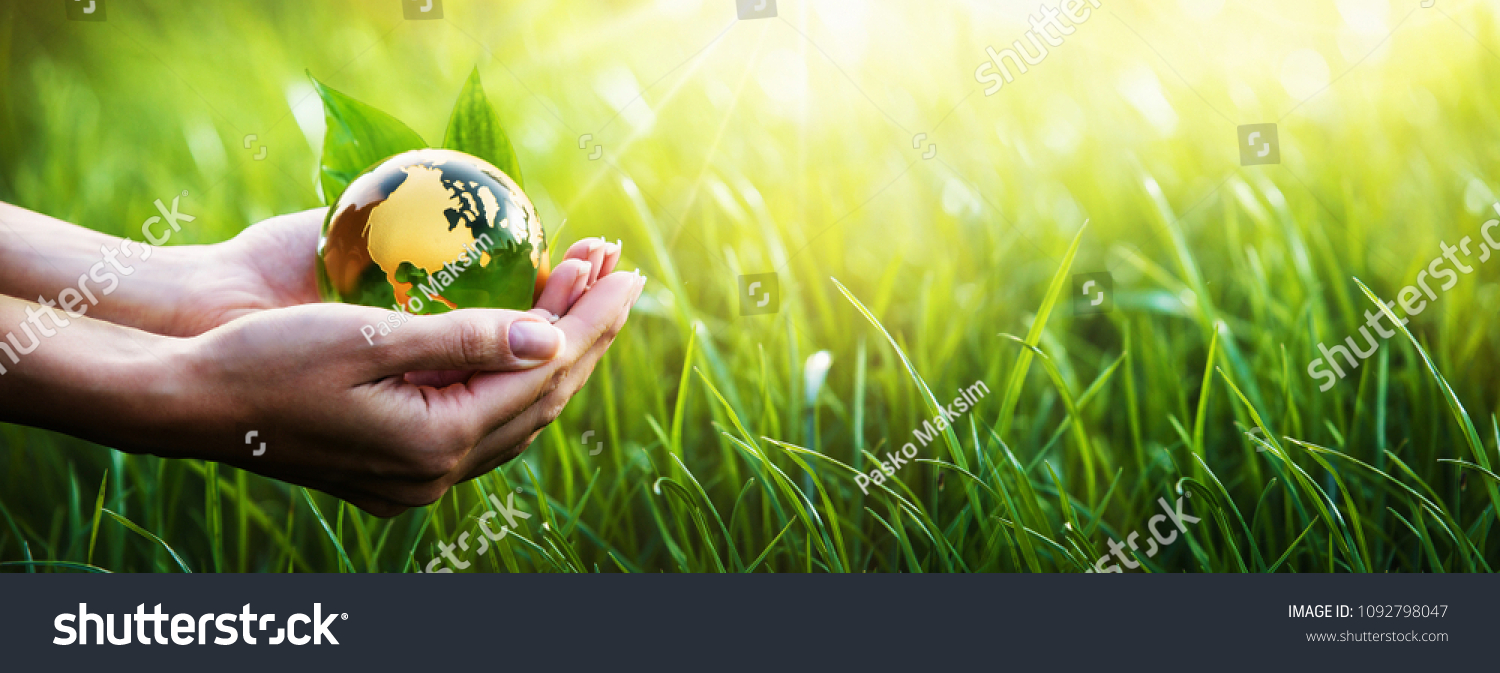 Green Planet in Your Hands. Save Earth. Environment Concept #1092798047