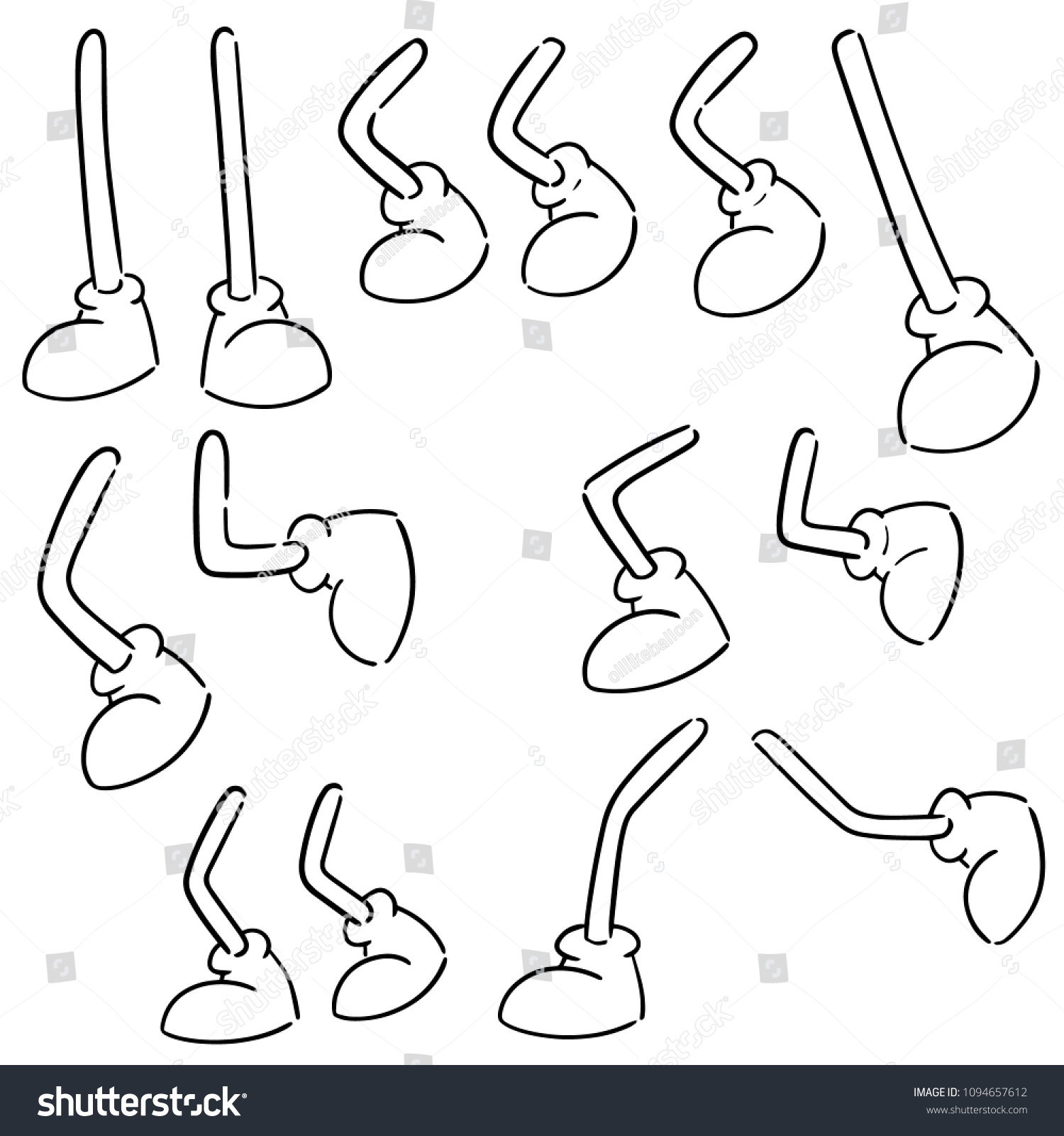 vector set of cartoon leg - Royalty Free Stock Vector 1094657612 ...