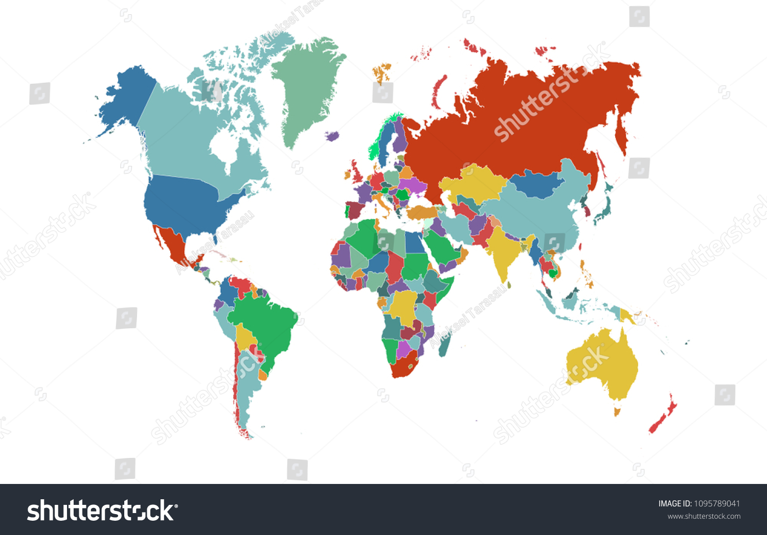 color world map - Royalty Free Stock Vector 1095789041 - Avopix.com