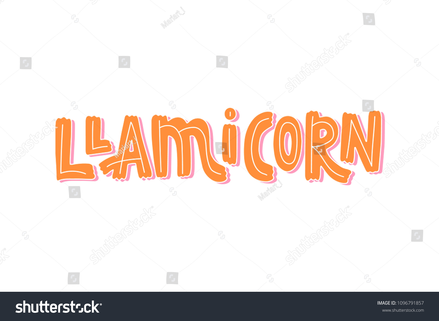 Lama lettering quote typography set. Graphic Royalty Free Stock