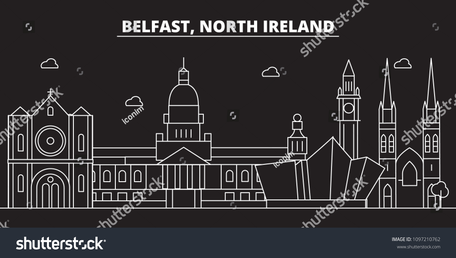 Belfast silhouette skyline. Great Britain - - Royalty Free Stock Vector ...