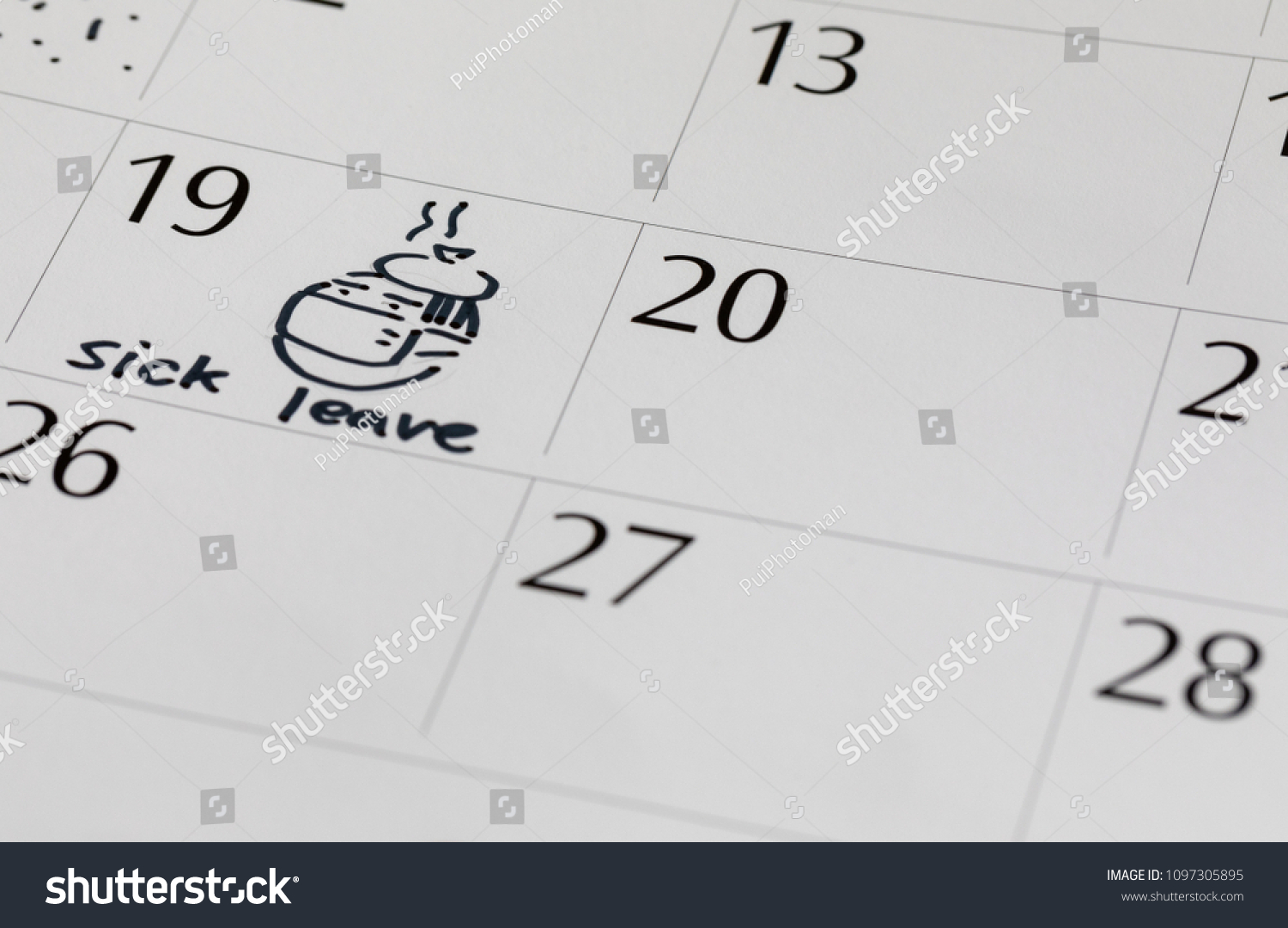 writing calendar sick leave #1097305895