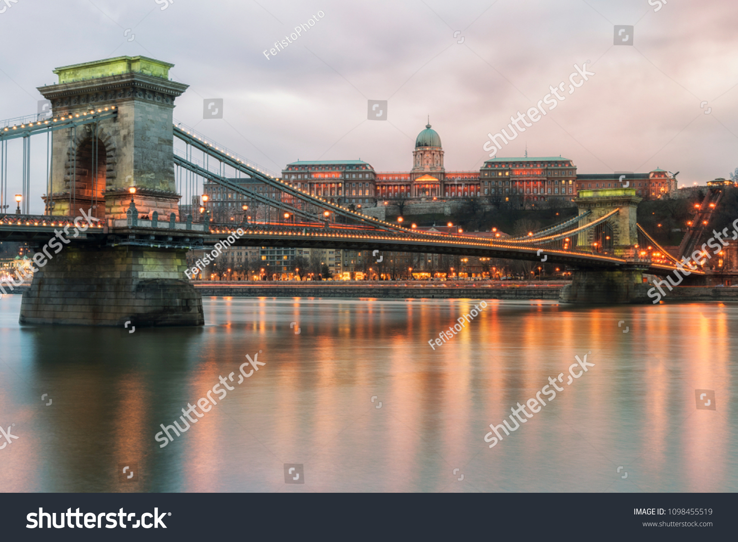 Danube Budapest bridge #1098455519