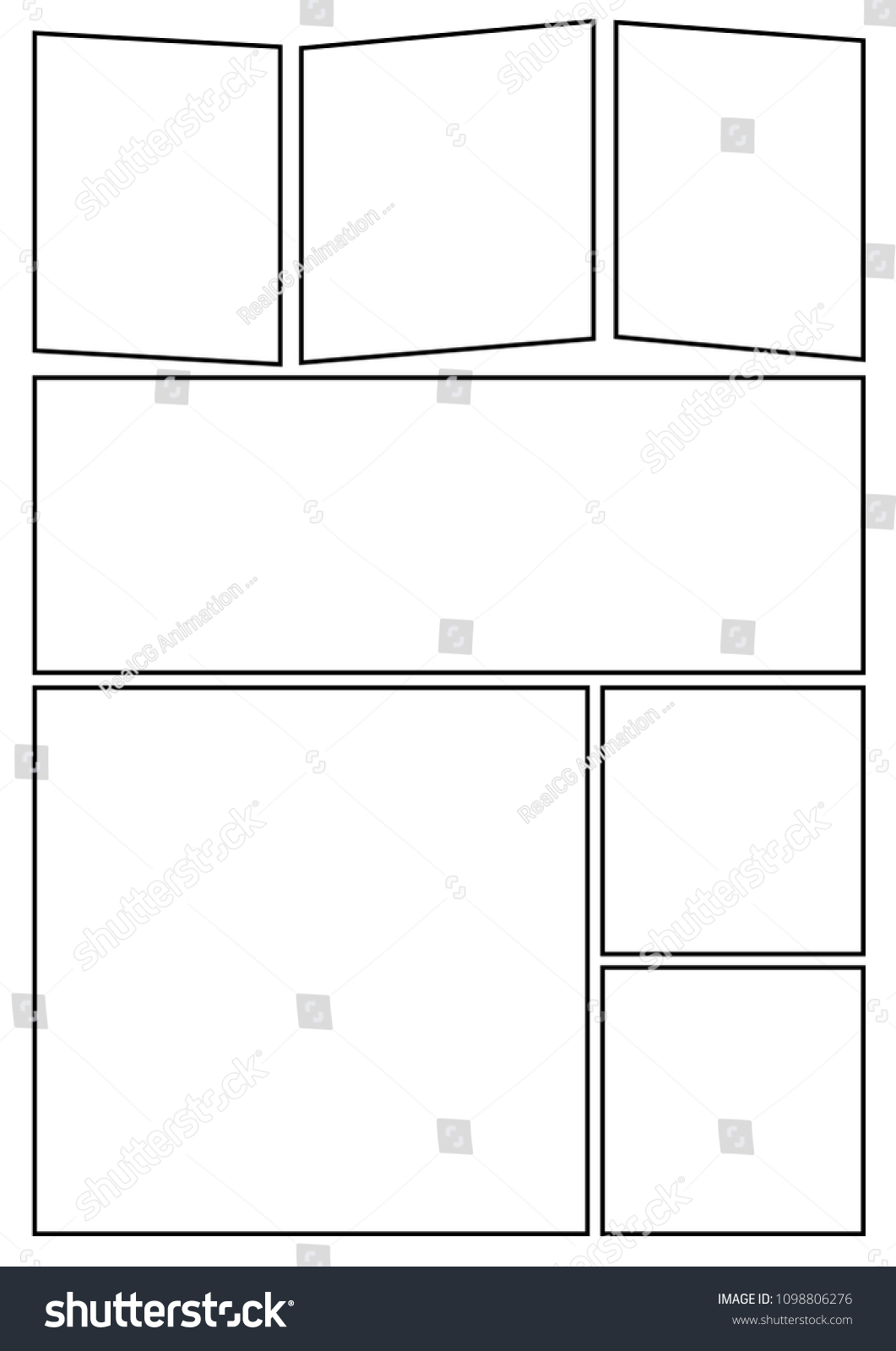 manga storyboard layout template for rapidly - Royalty Free Stock ...