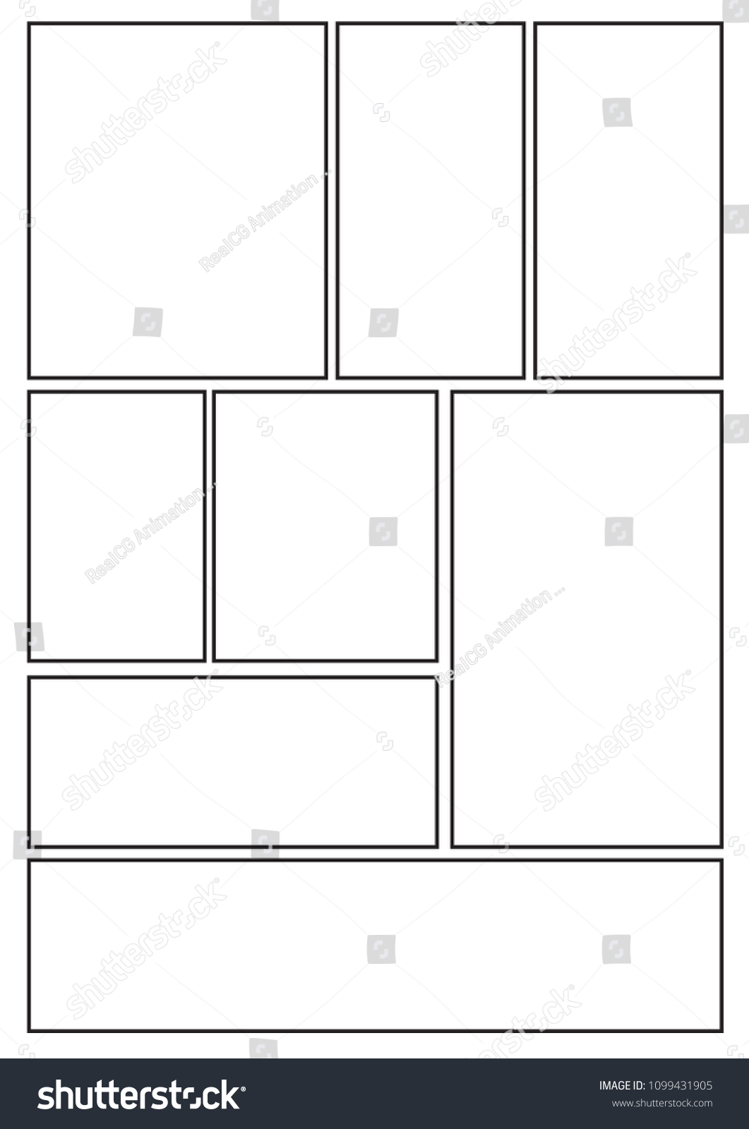 manga storyboard layout template for rapidly - Royalty Free Stock ...