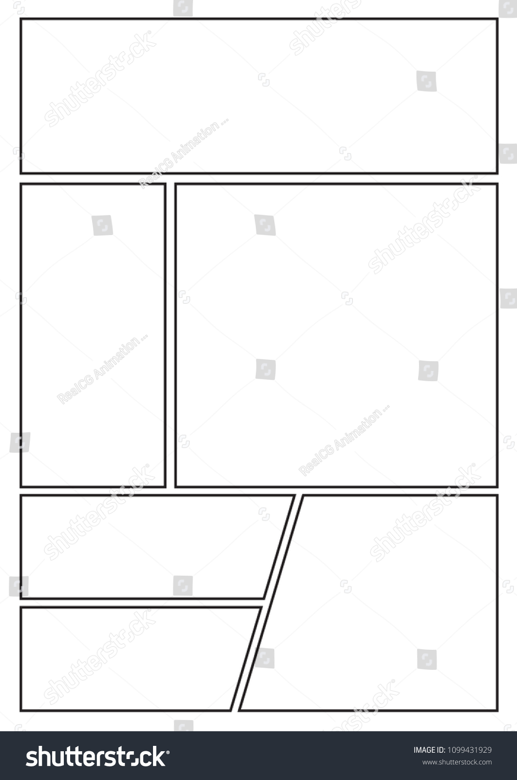 manga storyboard layout template for rapidly - Royalty Free Stock ...