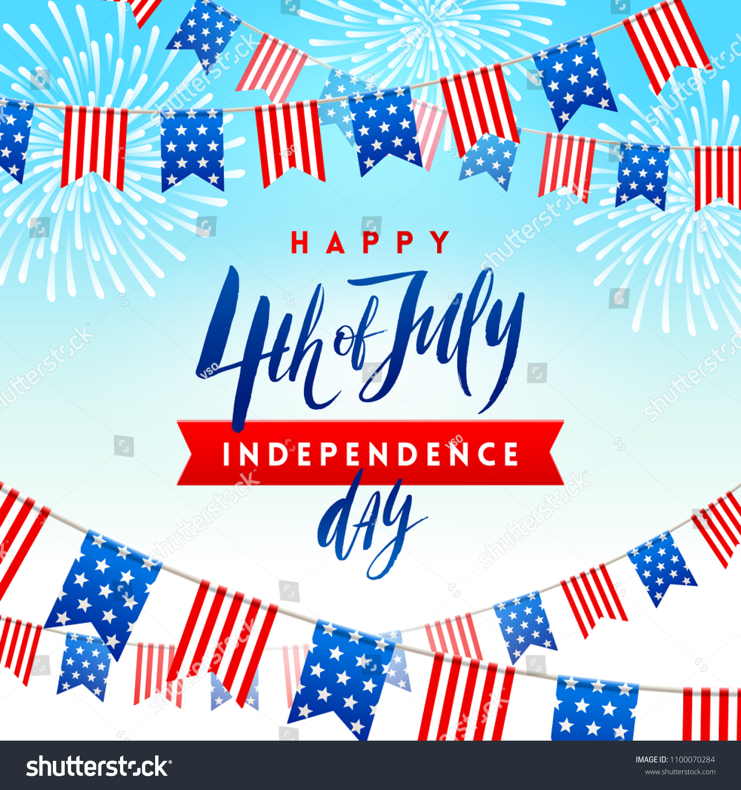 4th Of July, Independence Day - Type Design With - Royalty Free Stock 