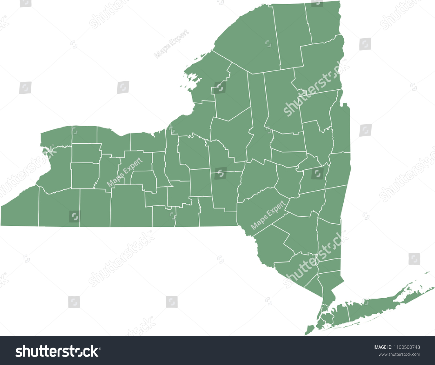 New York county map vector outline green - Royalty Free Stock Vector ...