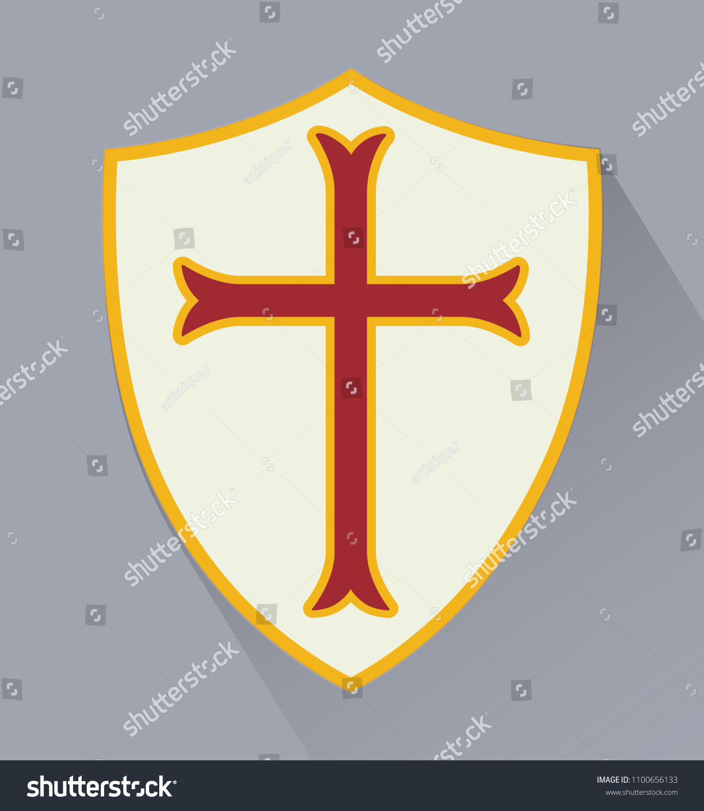 Emblem of Order of Knights of Templars in Middle - Royalty Free Stock ...