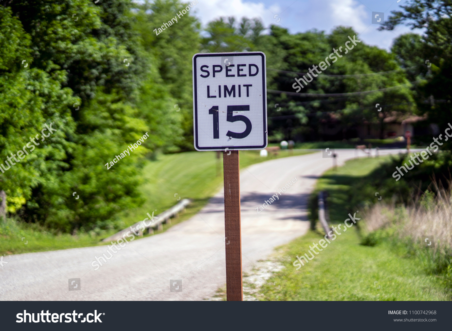 Speed Limit Road Sign 15 miles an hour #1100742968