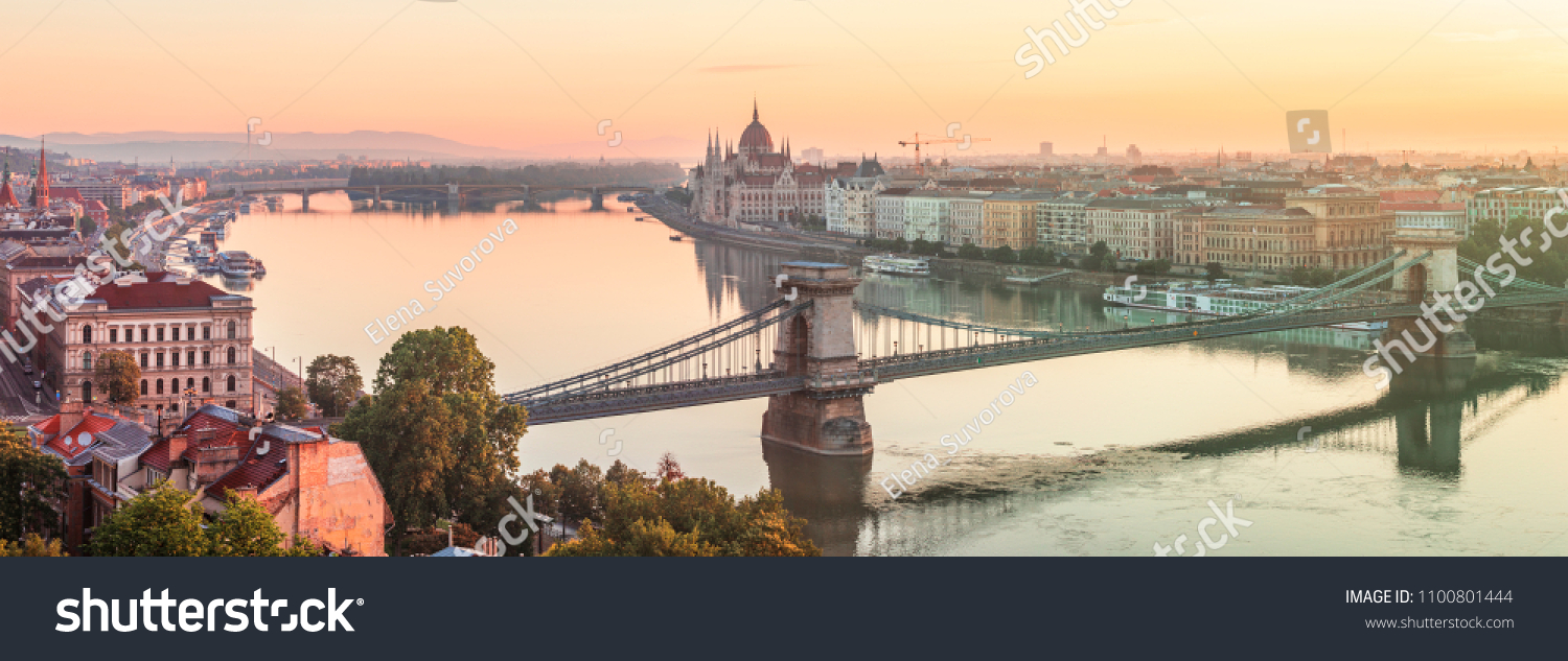 Sunrise over Budapest skyline, Hungary #1100801444