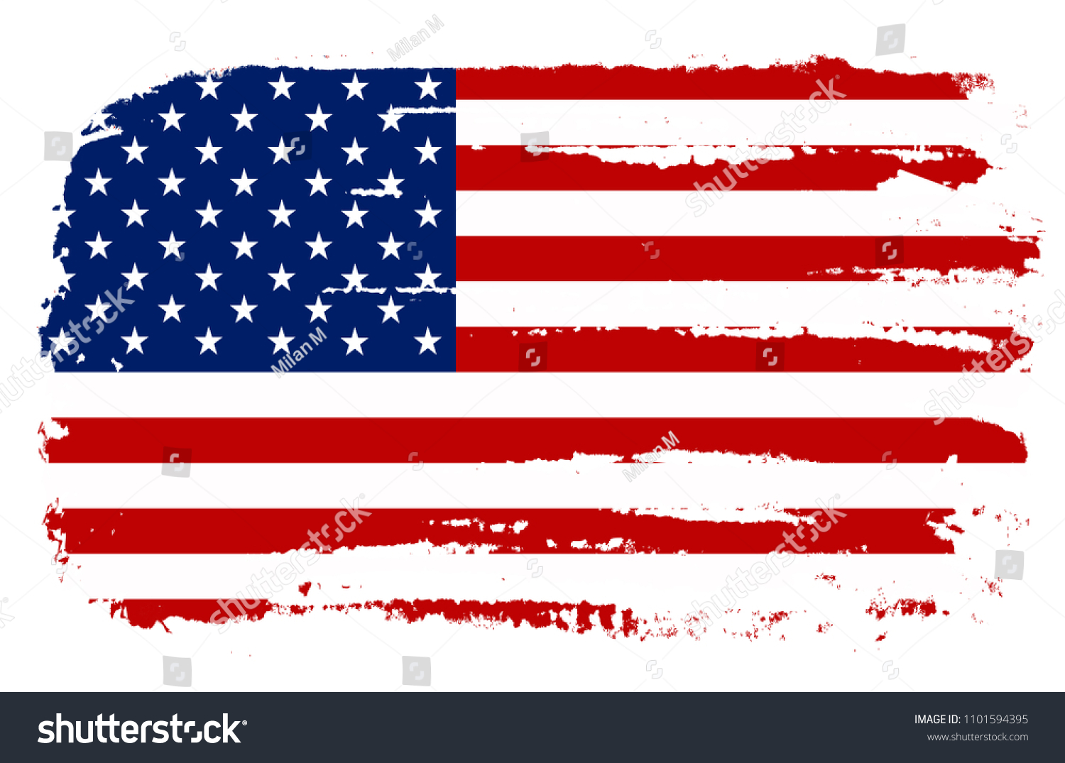 Grunge American flag.Flag of USA.Vector. #1101594395