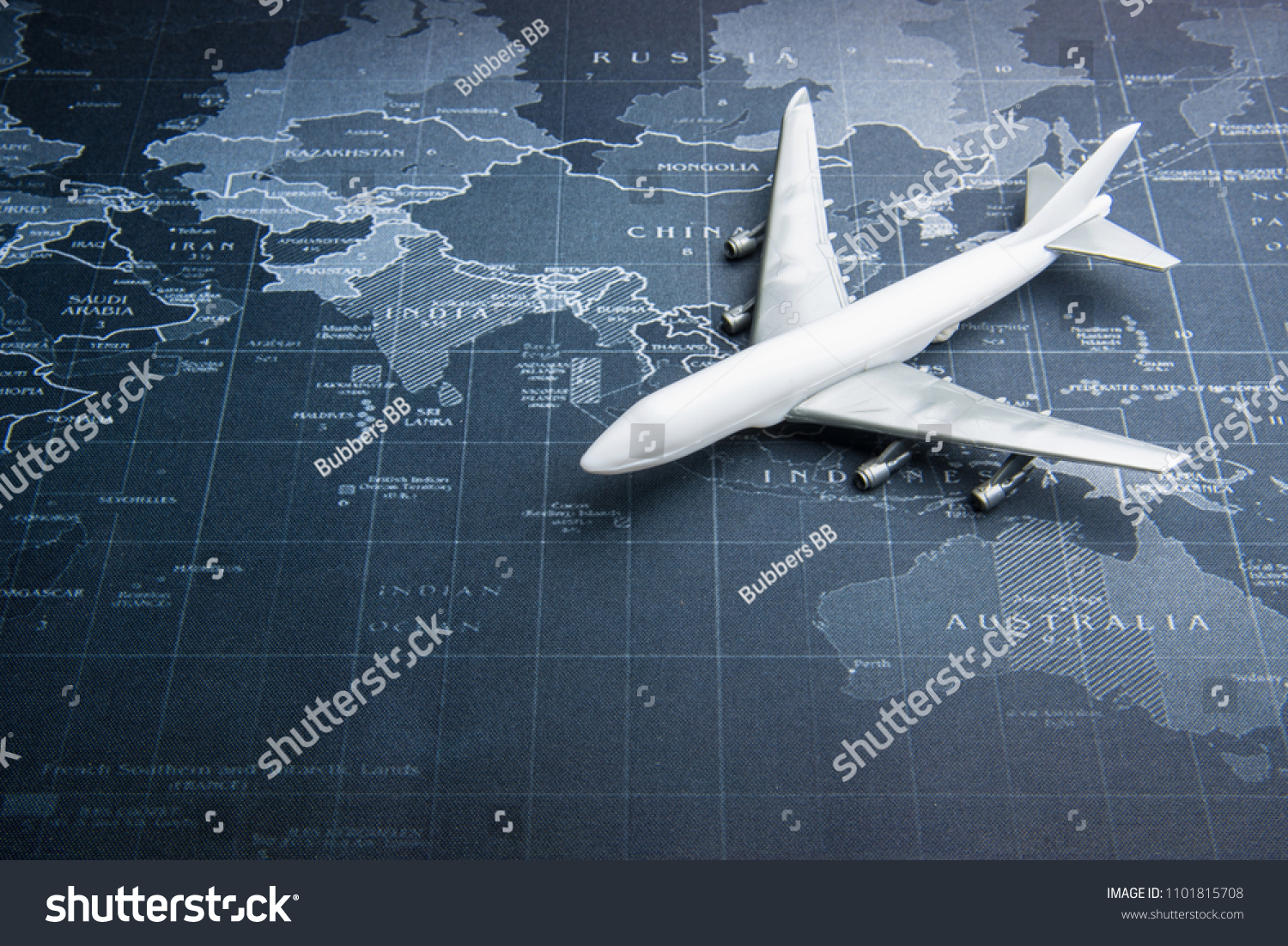 Passenger plane on the world map.Business transportation system concept #1101815708