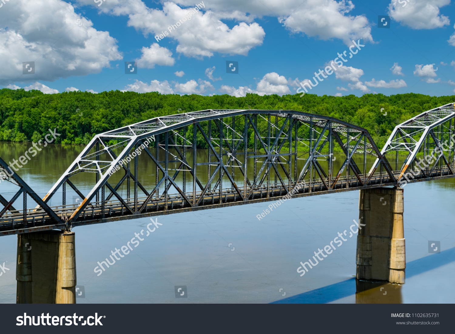 Truss bridge over the Mississippi River. #1102635731