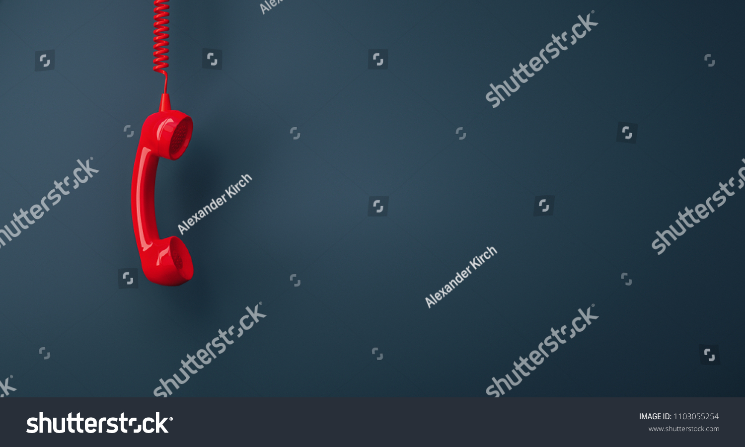 Shot of a landline telephone receiver with copy space for individual text #1103055254