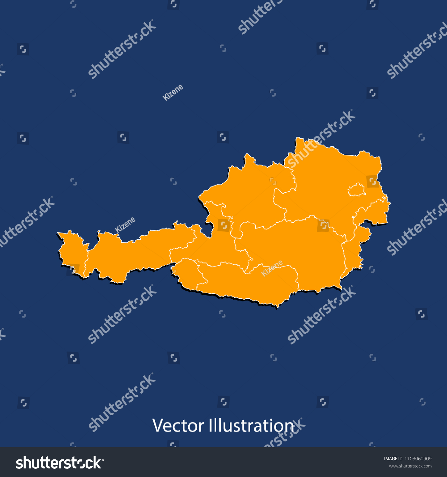 Austria map - High detailed color map of Austria - Royalty Free Stock ...