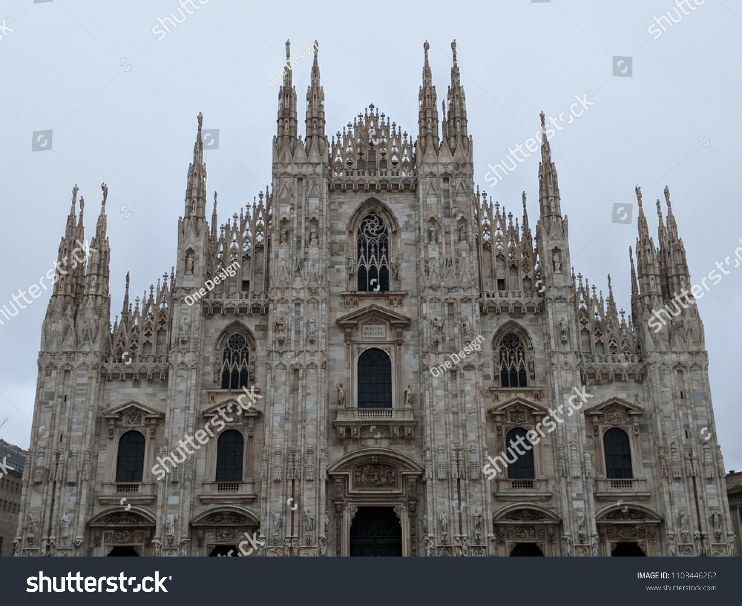 Doumo di Milano, the Cathedral Church of Milan, Lombardo Italy. Europe. Popular tourist attraction. #1103446262