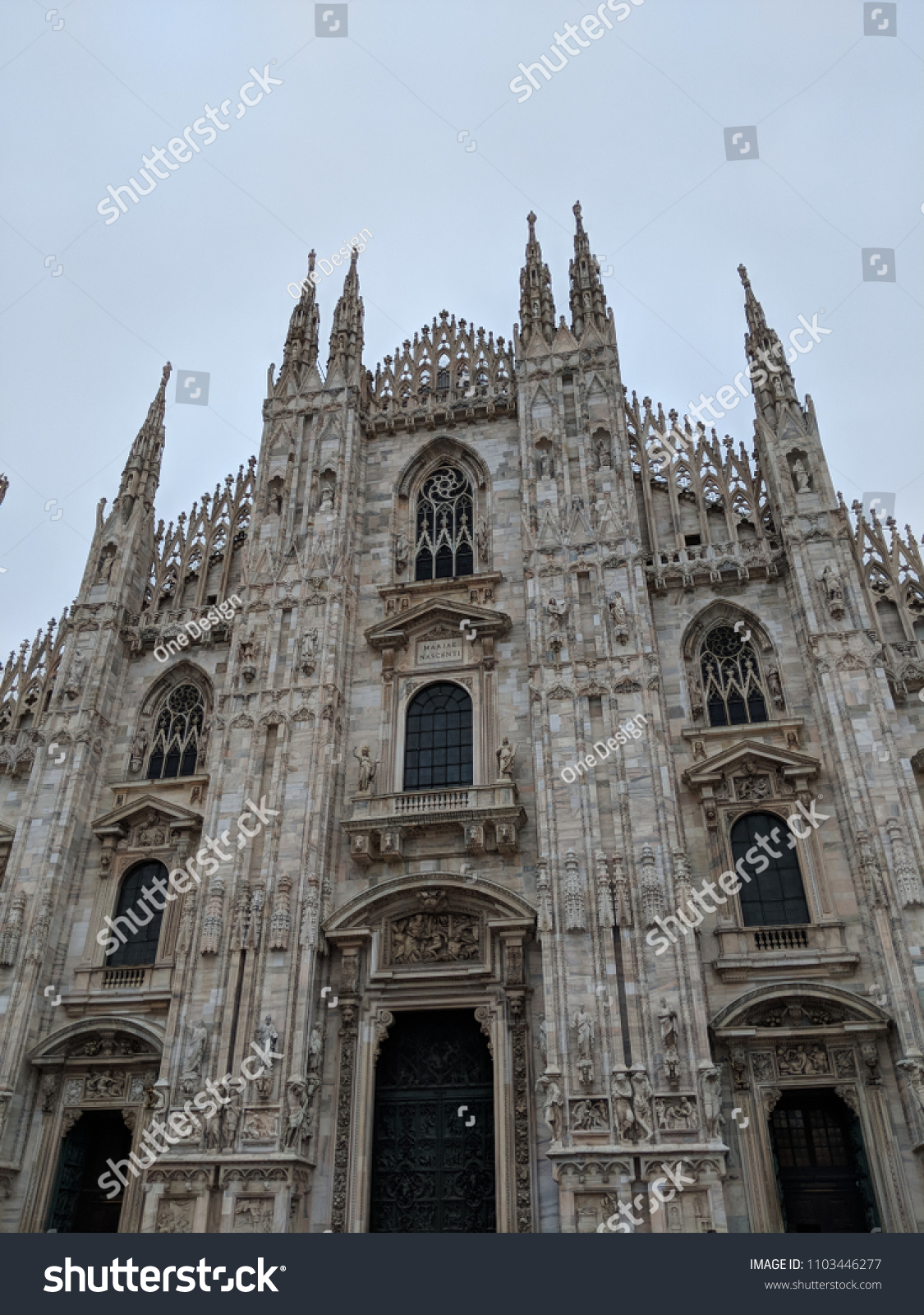 Doumo di Milano, the Cathedral Church of Milan, Lombardo Italy. Europe. Popular tourist attraction. #1103446277