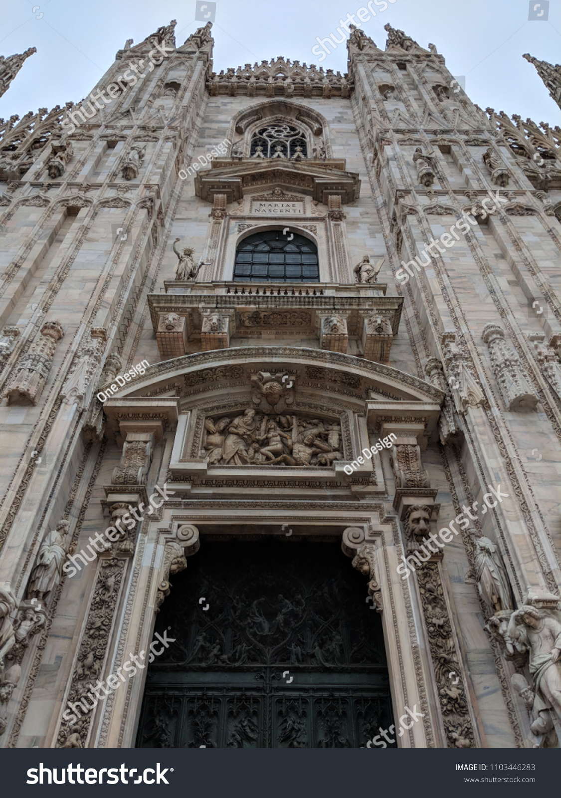 Doumo di Milano, the Cathedral Church of Milan, Lombardo Italy. Europe. Popular tourist attraction. #1103446283
