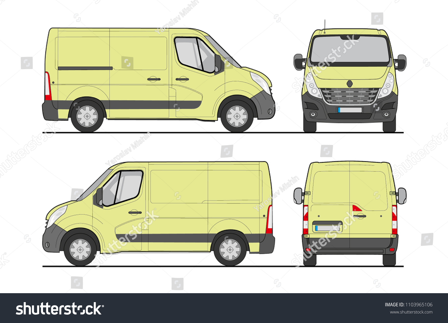 Commercial cargo van template vector #1103965106
