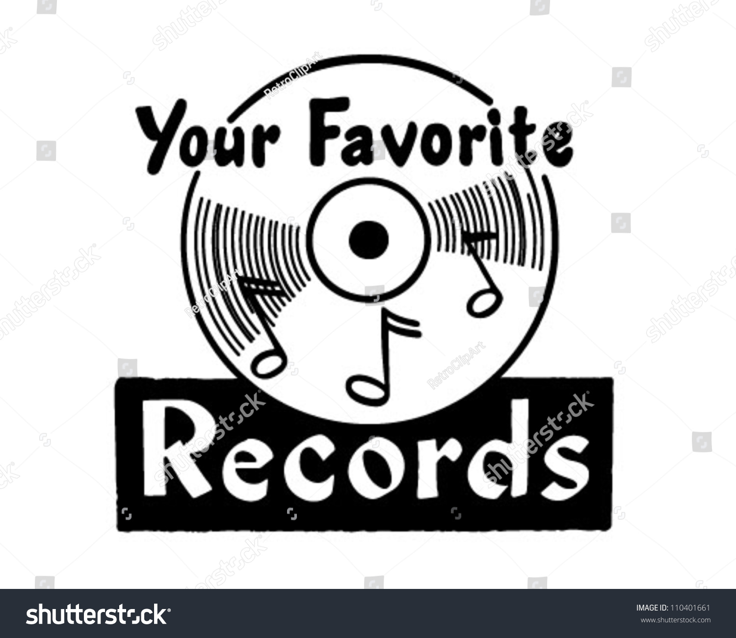 Your Favorite Records - Retro Clipart - Royalty Free Stock Vector ...