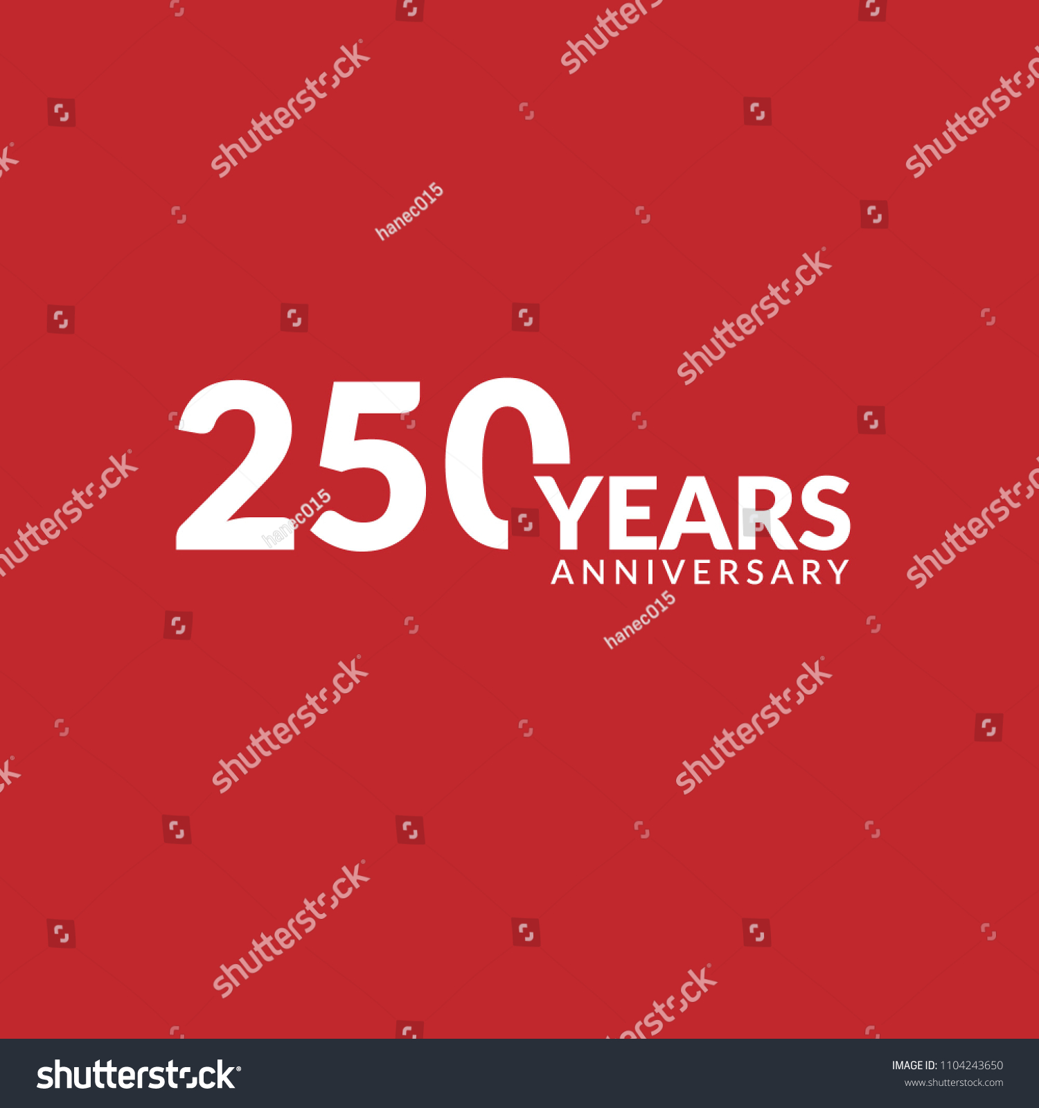 250 years anniversary, logo template. Royalty Free Stock Vector