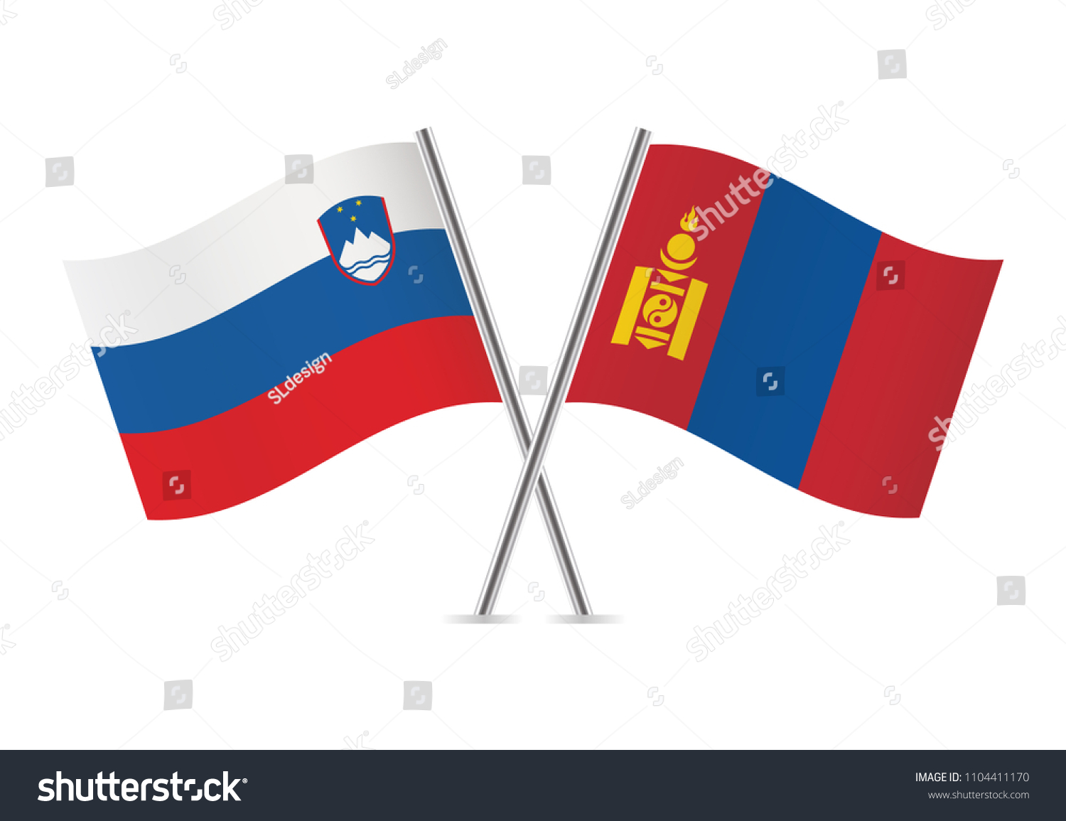 Mongolia and Slovenia flags. Vector illustration - Royalty Free Stock ...