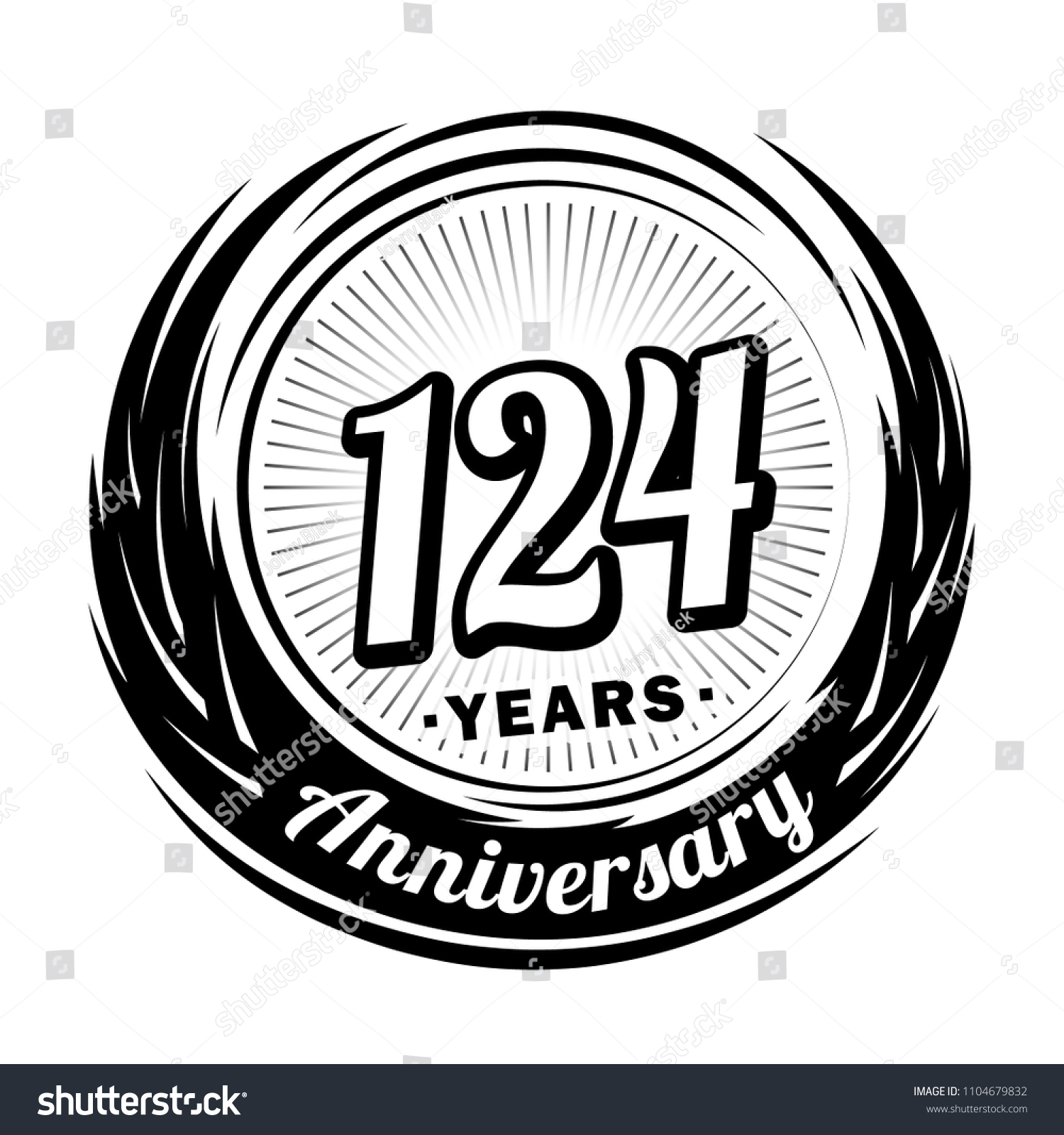124 years anniversary. Anniversary logo design. - Royalty Free Stock ...