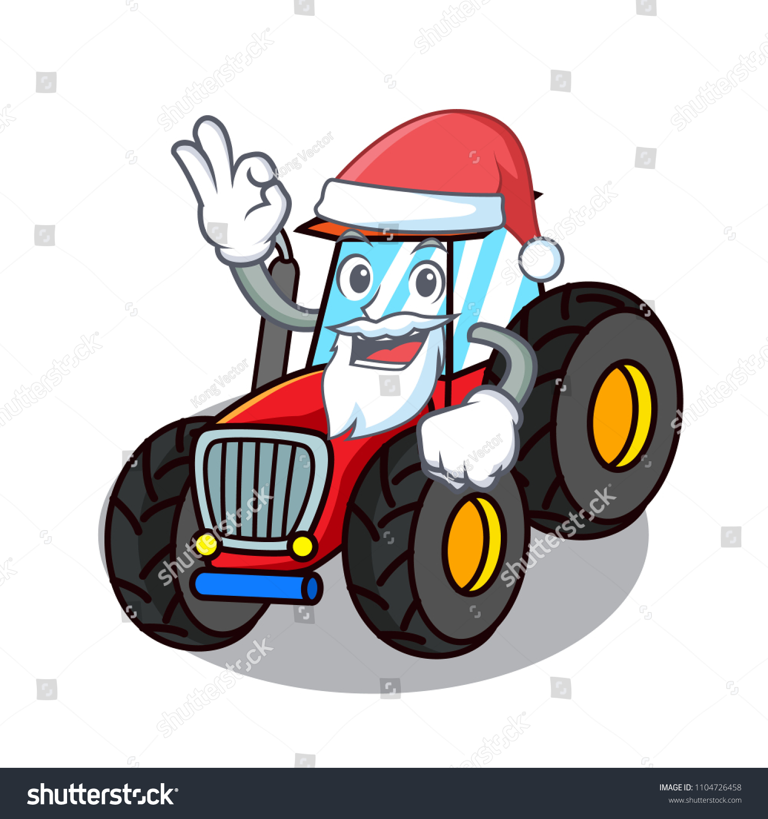 Santa tractor mascot cartoon style - Royalty Free Stock Vector ...