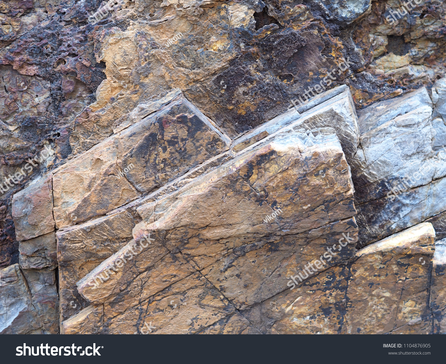 Close up stone wall grunge stone texture background. #1104876905